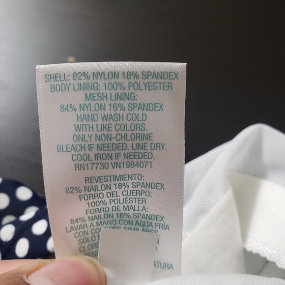 Kona Sol Navy Polka Dot Medium Coverage One Piece - Picture 5 of 7